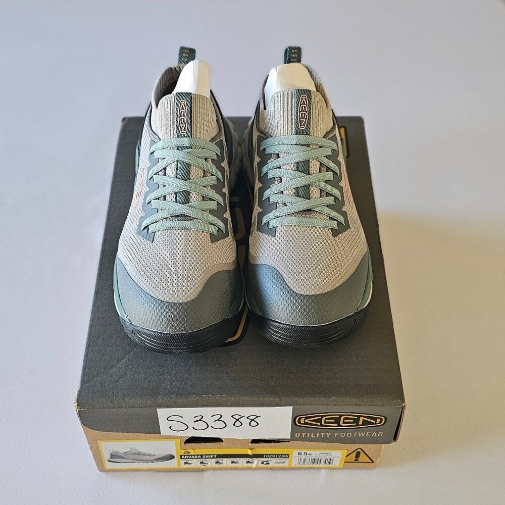 KEEN Utility Women's Arvada Shift Work Sneaker 6.5W NIB Grey Green
